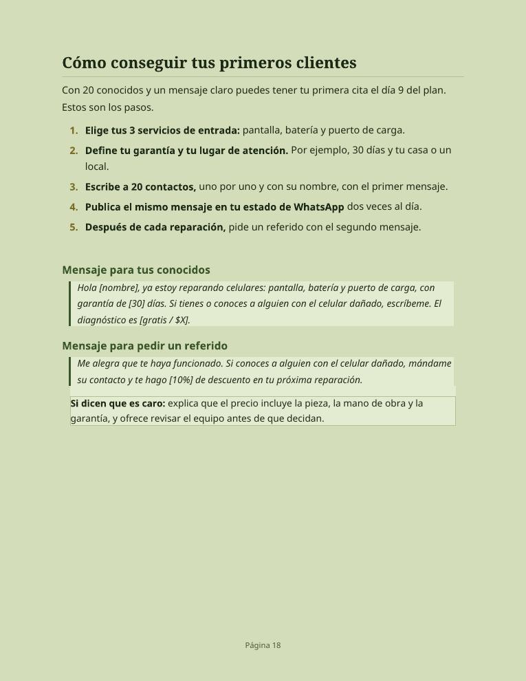 Página interior: Cómo conseguir tus primeros clientes